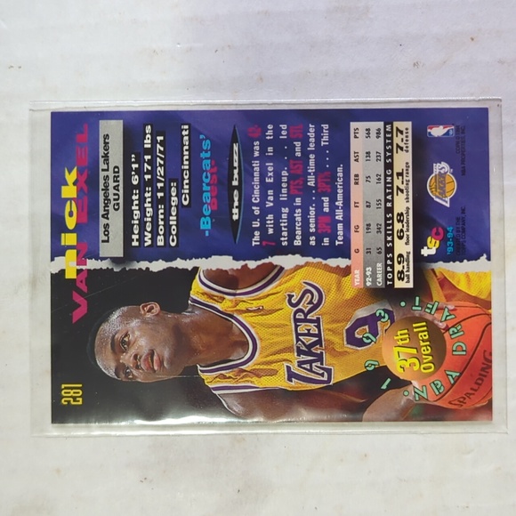 This 1993-94 Topps Stadium #281 trading card features Nick Van Exel - Picture 4 of 7
